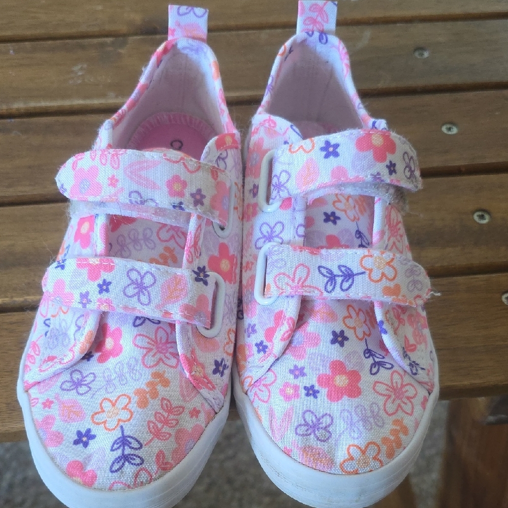 Cynthia Rowley Pink and Purple Floral Kids Sneakers